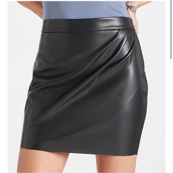 Express Faux Leather Black High Rise mini skirt - Picture 1 of 7